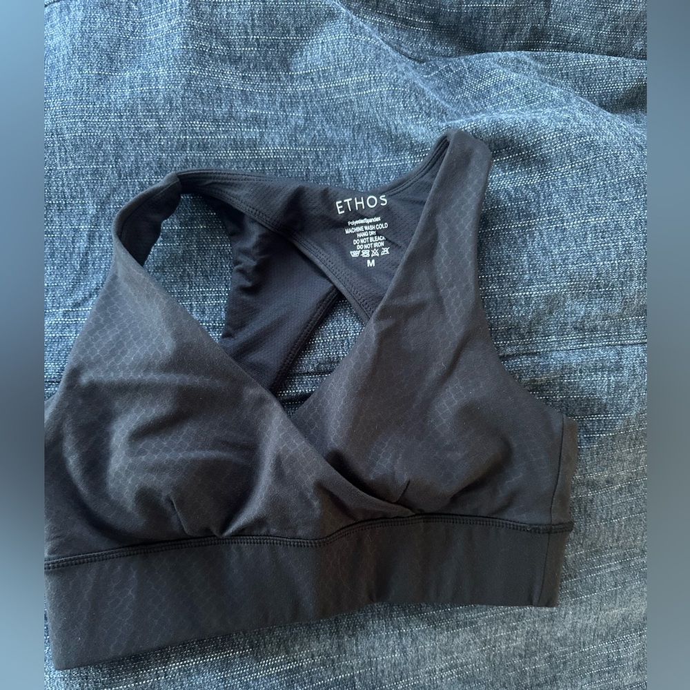 Ethos Black snakeskin sports bra
